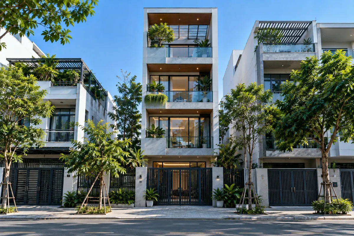 Nhà phố 4 tầng mặt tiền 5m – Hưng Thịnh Build